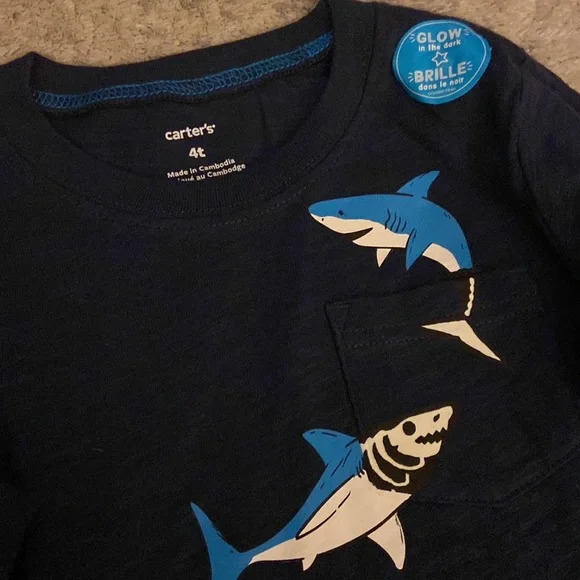 Carters Glow in the Dark Long Sleeved Tee; Size 4T; New with tags. - Picture 2 of 3